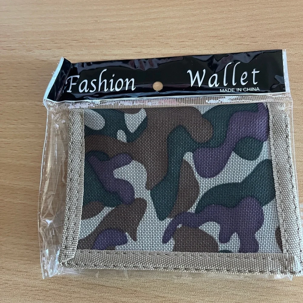 NWT Camouflage Canvas Compact Wallet